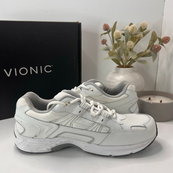 Vionic 23 Walk 2.0 Leather Walking Shoes Comfort Sneakers White Men\'s 12M main image 6